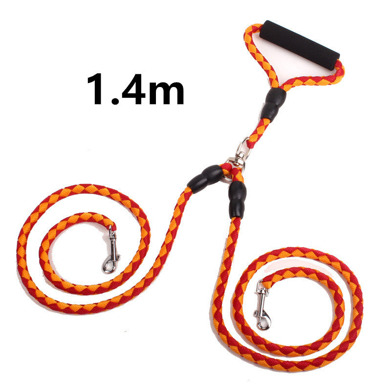 Double-ended traction lead for dogs