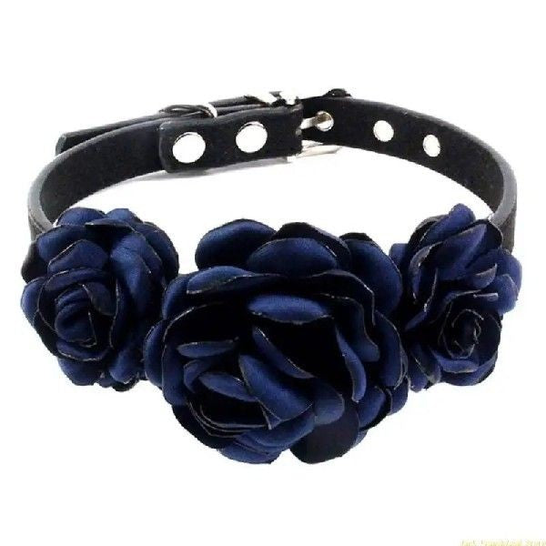 Dog Collar for Female Dogs Cats Floral Decorations Rose Pet