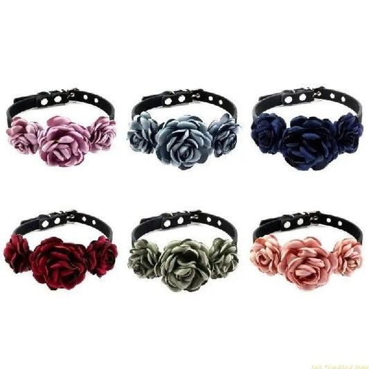 Dog Collar for Female Dogs Cats Floral Decorations Rose Pet