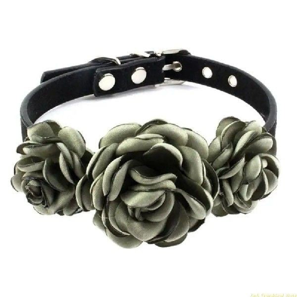 Dog Collar for Female Dogs Cats Floral Decorations Rose Pet