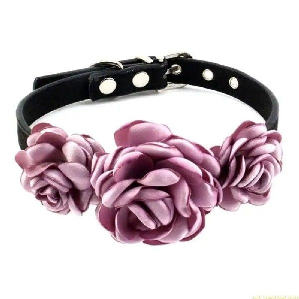 Dog Collar for Female Dogs Cats Floral Decorations Rose Pet