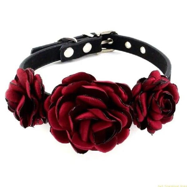 Dog Collar for Female Dogs Cats Floral Decorations Rose Pet