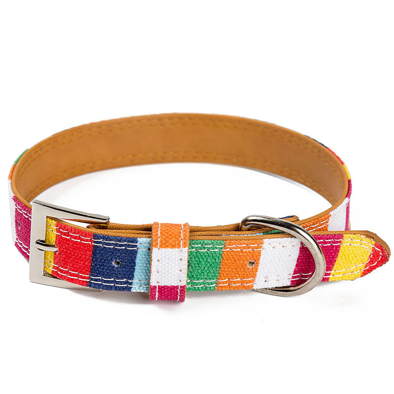 Designer leather dog collar