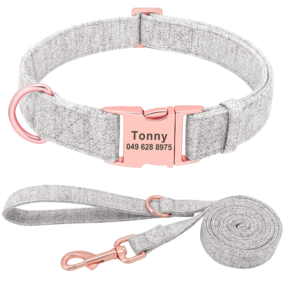 Personalized Dog Collar Custom Nylon Dog Collar Engraved Name ID