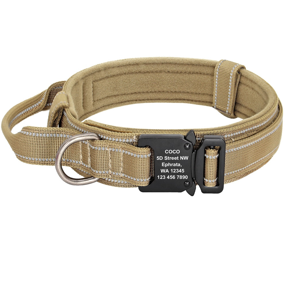 Pet Artist Custom Military Tactical Dog Collar - Free Engraving