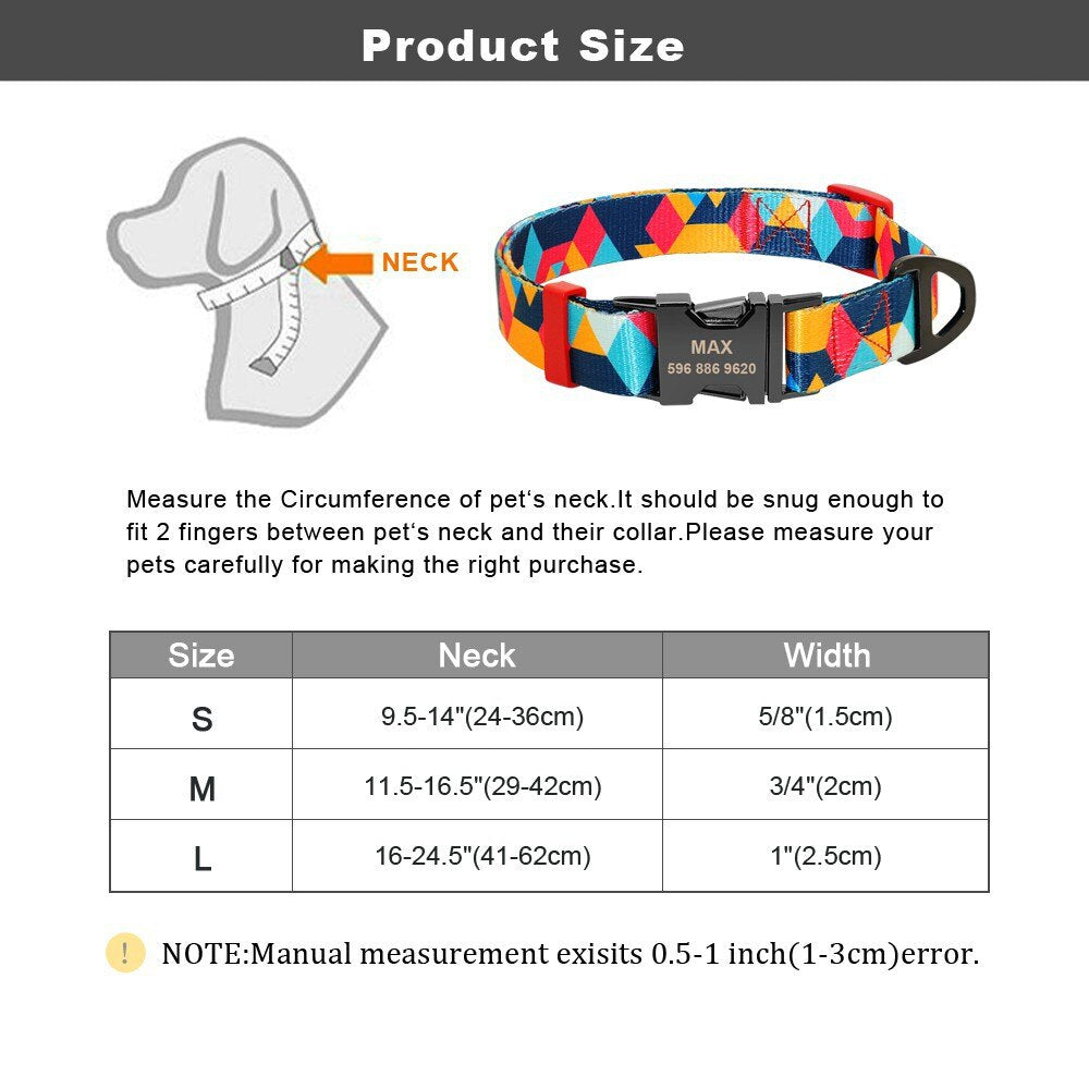 Large dogs reflective dog collar