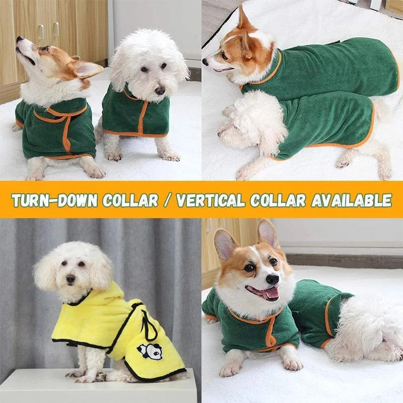 Pet Drying Coat Absorbent Bathrobe Towel