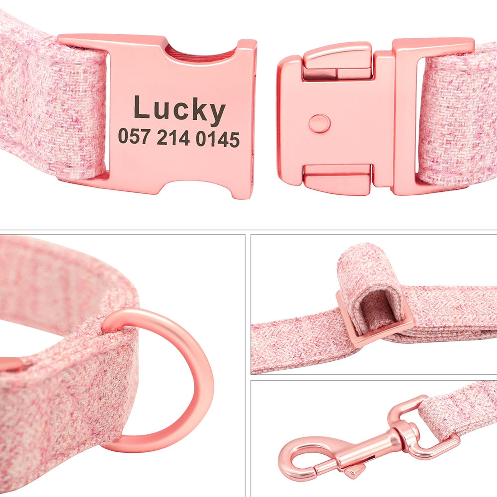 Personalized Dog Collar Custom Nylon Dog Collar Engraved Name ID