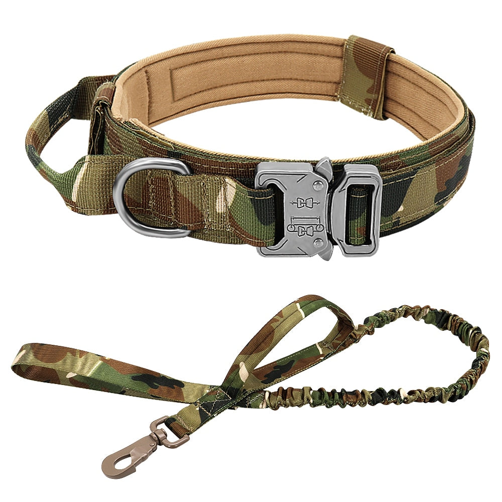 Military Tactical Dog Collar Elastic Lead Set