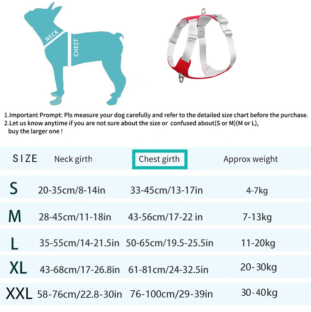 Dog Harness Adjustable Reflective Dog Chest Strap Vest Outdoor Training Protective