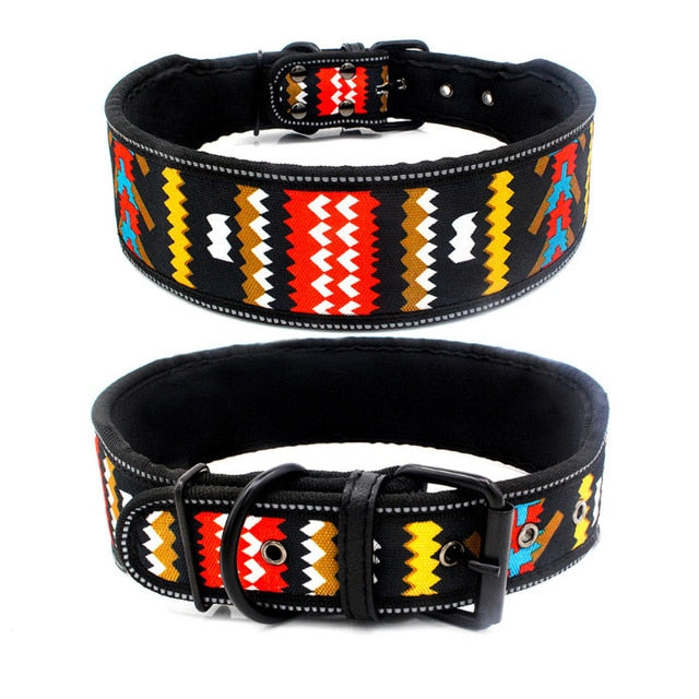 Large dogs reflective dog collar