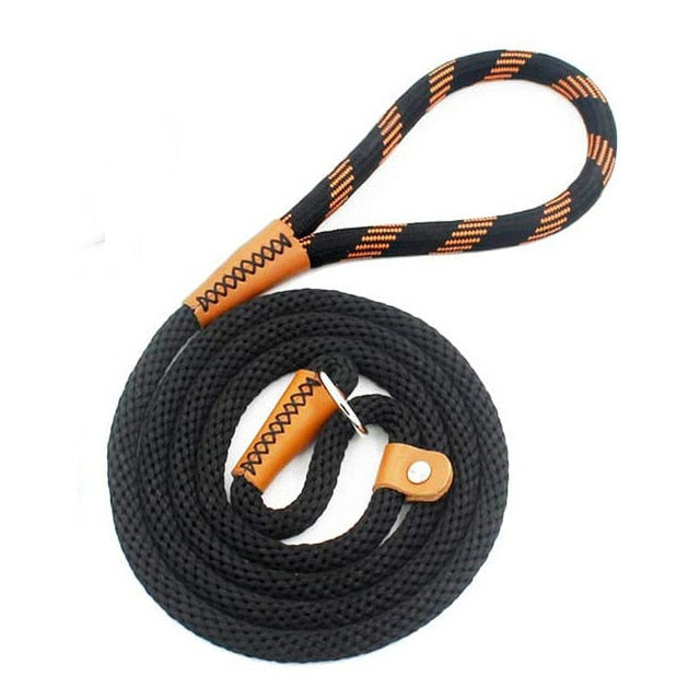 Orange/black 185cm training dog lead