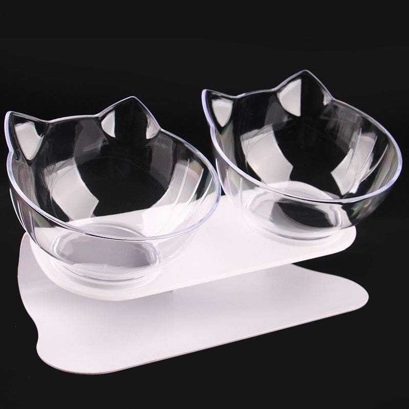 Non-slip single/double cat bowl with stand