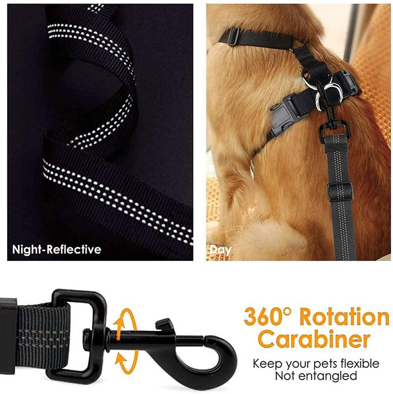 Dog car seat belt 2 In 1 latch bar