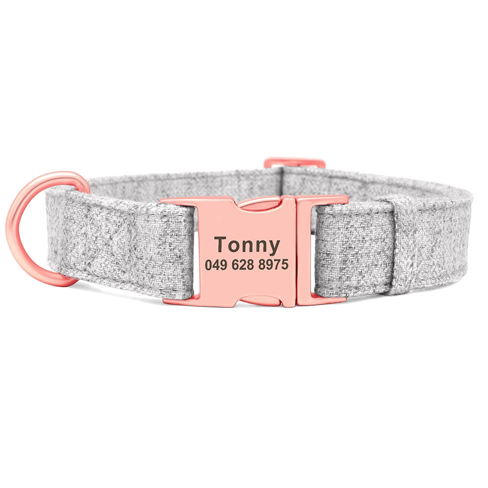 Personalized Dog Collar Custom Nylon Dog Collar Engraved Name ID