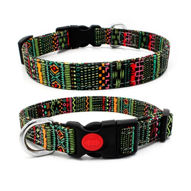 Bohemian style nylon dog collar