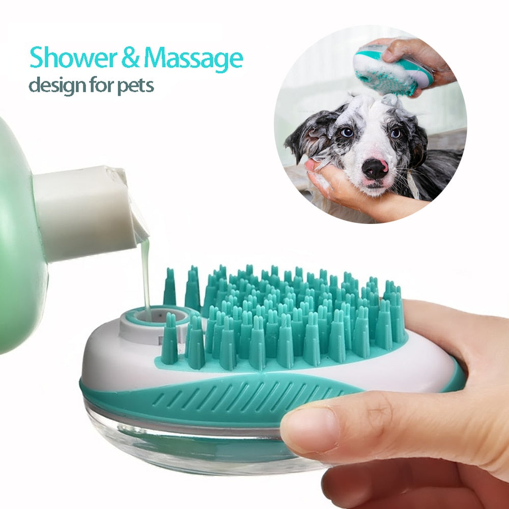 Pet bath brush 2-in-1 pet spa massage comb