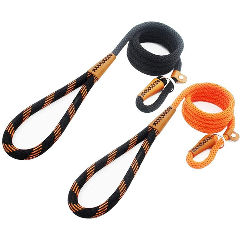 Orange/black 185cm training dog lead