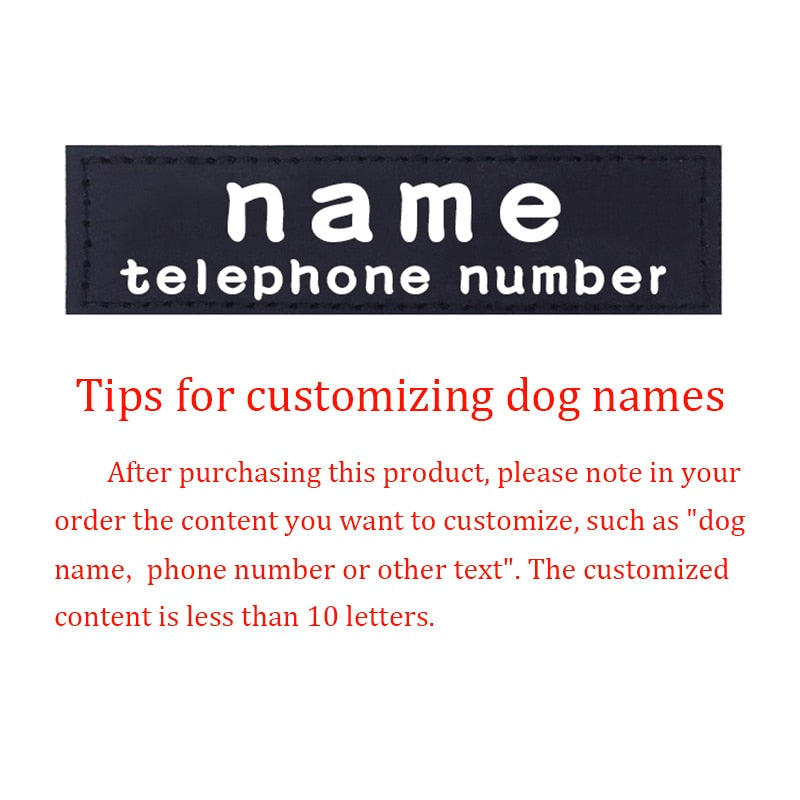 2PCS PU Personalized Dog Name Tag Name Patches