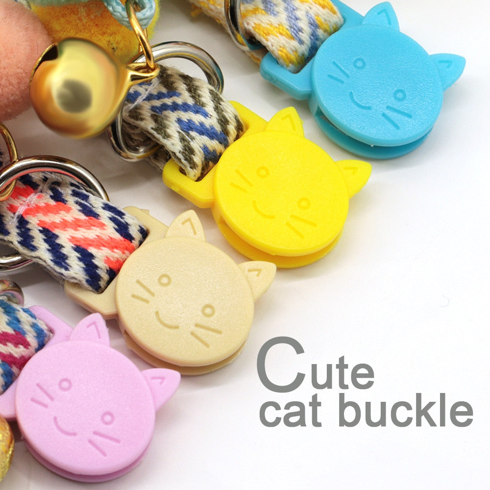 Personalized Pet Dog Cat Collar Quick Release Cat Collar With Bell Custom Small Dogs Cats Puppy Kitten Collars Cat Accessories