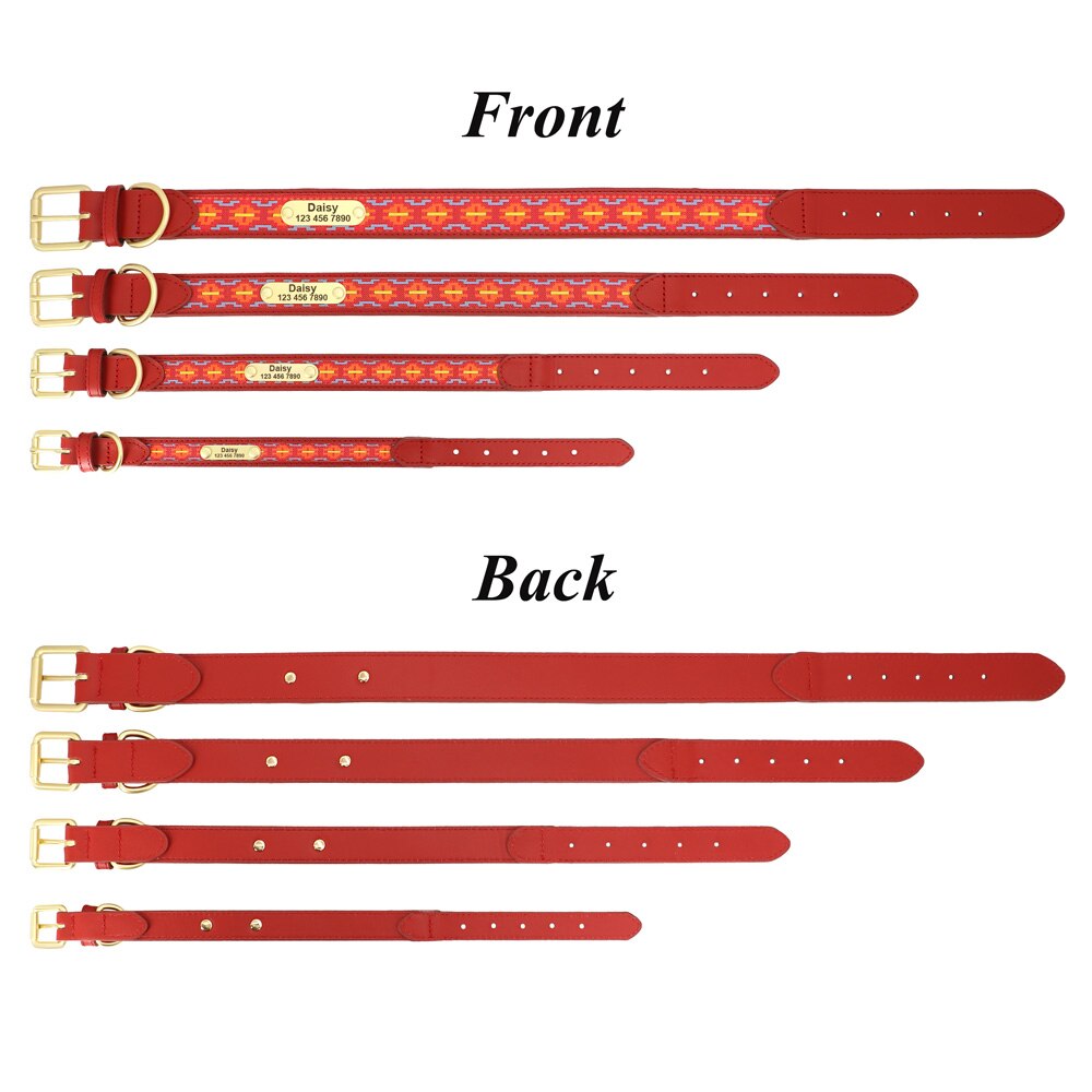 Ethnic Embroidery Personalized Dog Collar