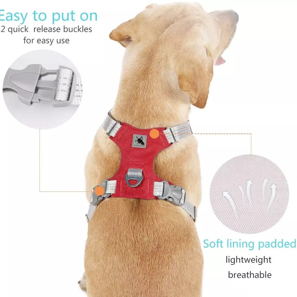 Dog Harness Adjustable Reflective Dog Chest Strap Vest Outdoor Training Protective