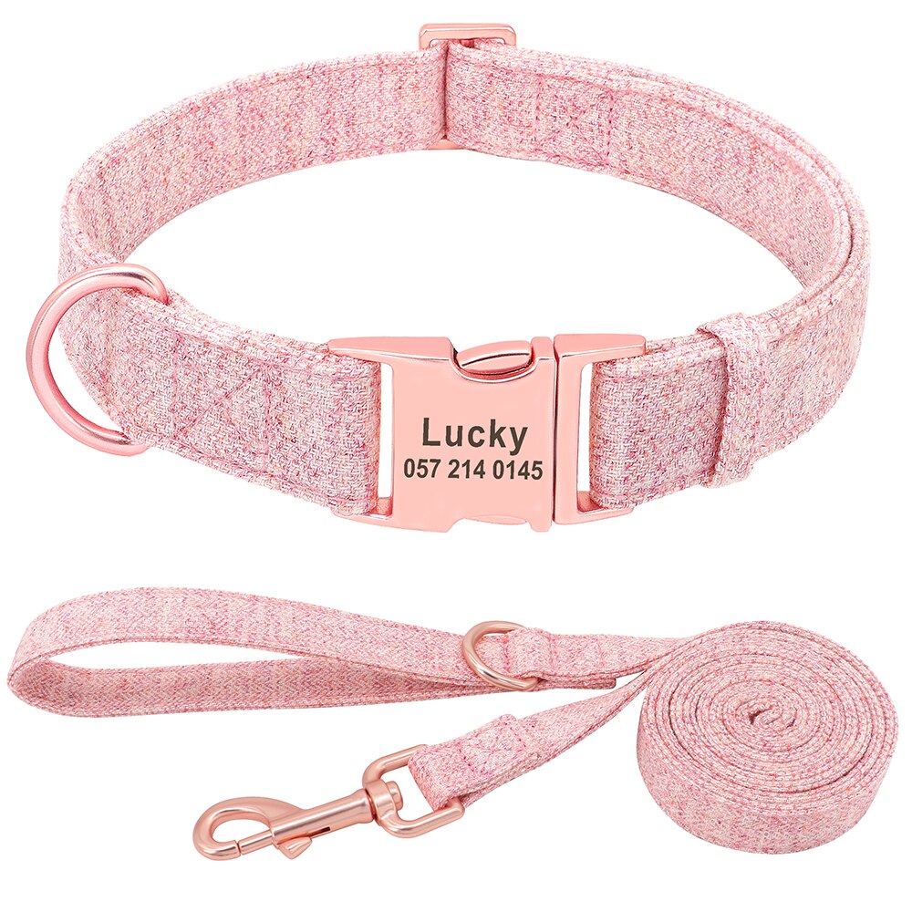 Personalized Dog Collar Custom Nylon Dog Collar Engraved Name ID