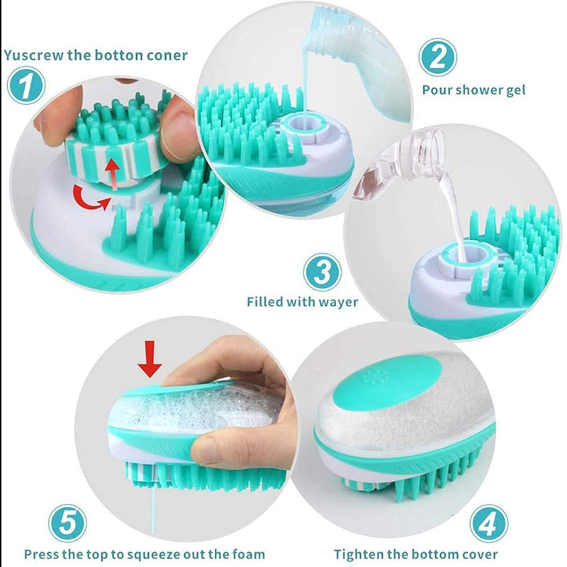 Pet bath brush 2-in-1 pet spa massage comb