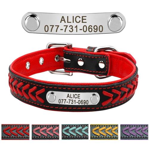 Custom Leather Dog Collar Personalized Free Engraving