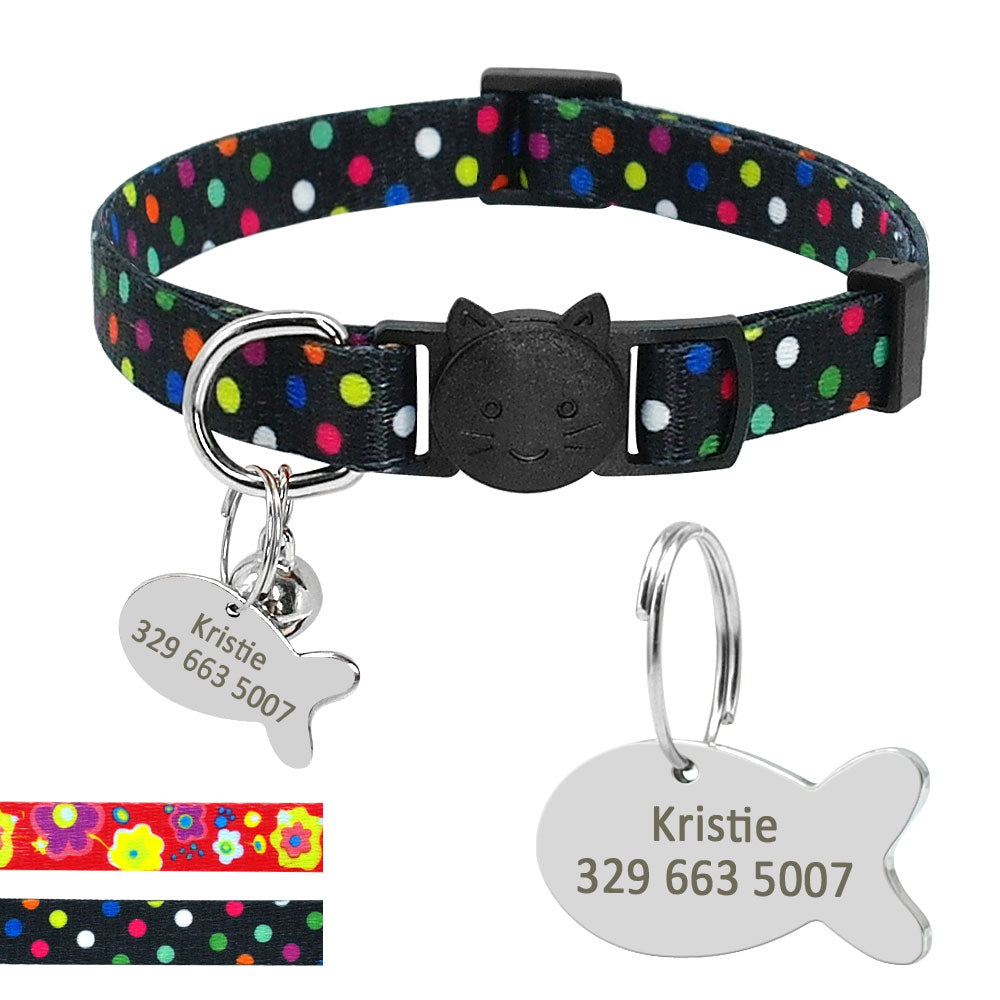 Safety Breakaway Cat Collars Quick Release Kitten Collar Personalized Custom