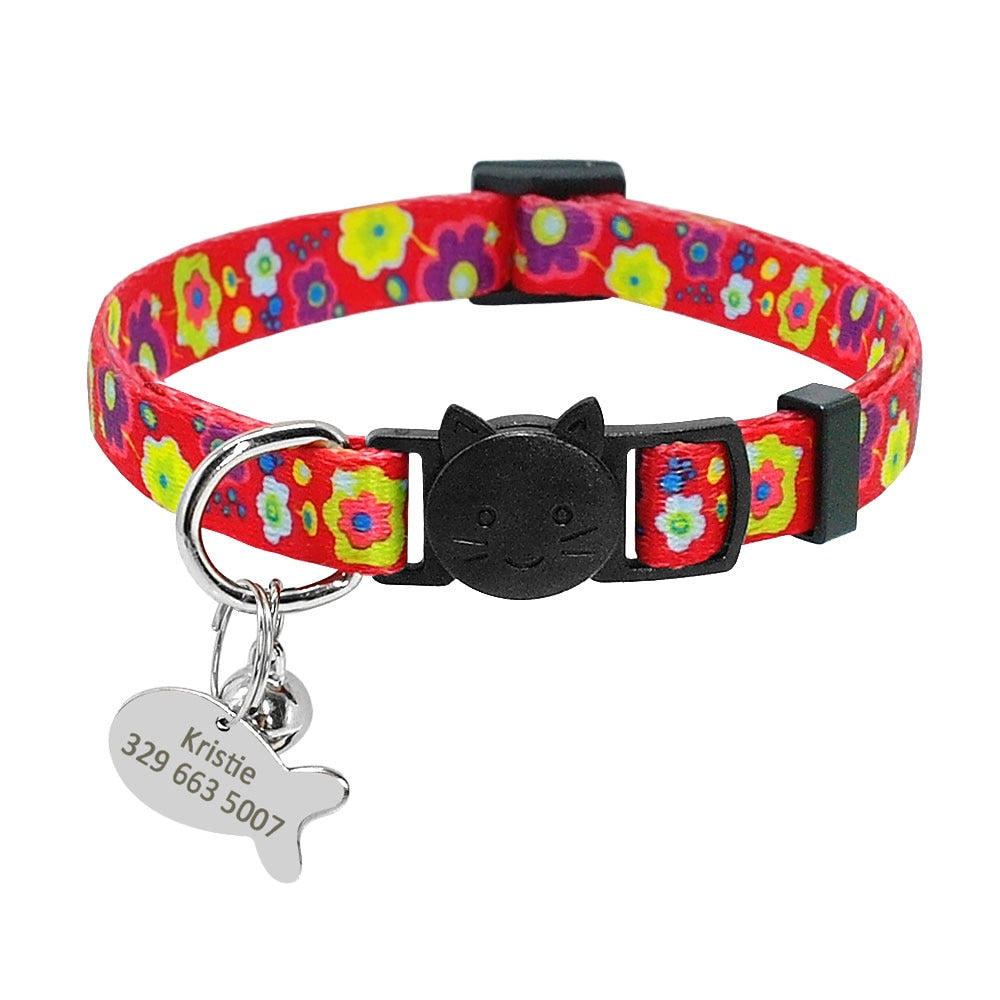 Safety Breakaway Cat Collars Quick Release Kitten Collar Personalized Custom