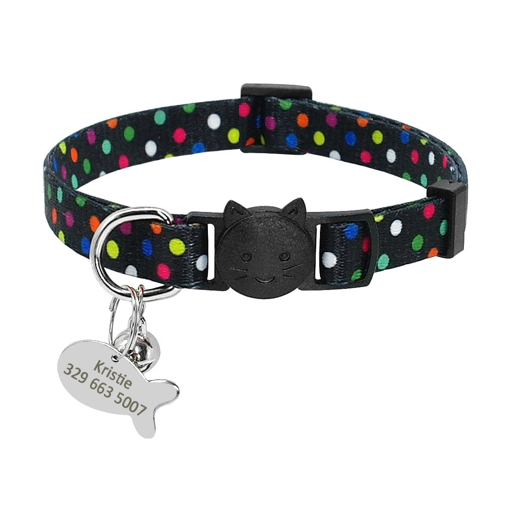 Safety Breakaway Cat Collars Quick Release Kitten Collar Personalized Custom