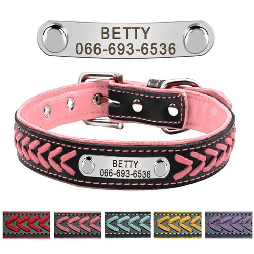 Custom Leather Dog Collar Personalized Free Engraving