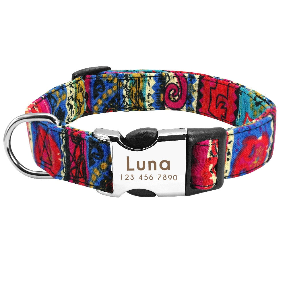 Custom Nylon Dog Collar - Free Engraving