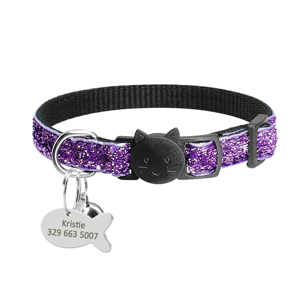 Safety Breakaway Cat Collars Quick Release Kitten Collar Personalized Custom