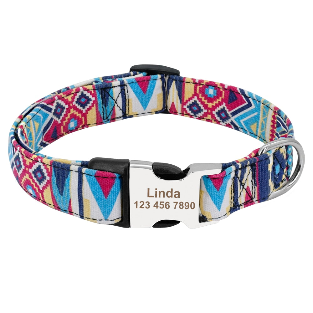 Custom Nylon Dog Collar - Free Engraving