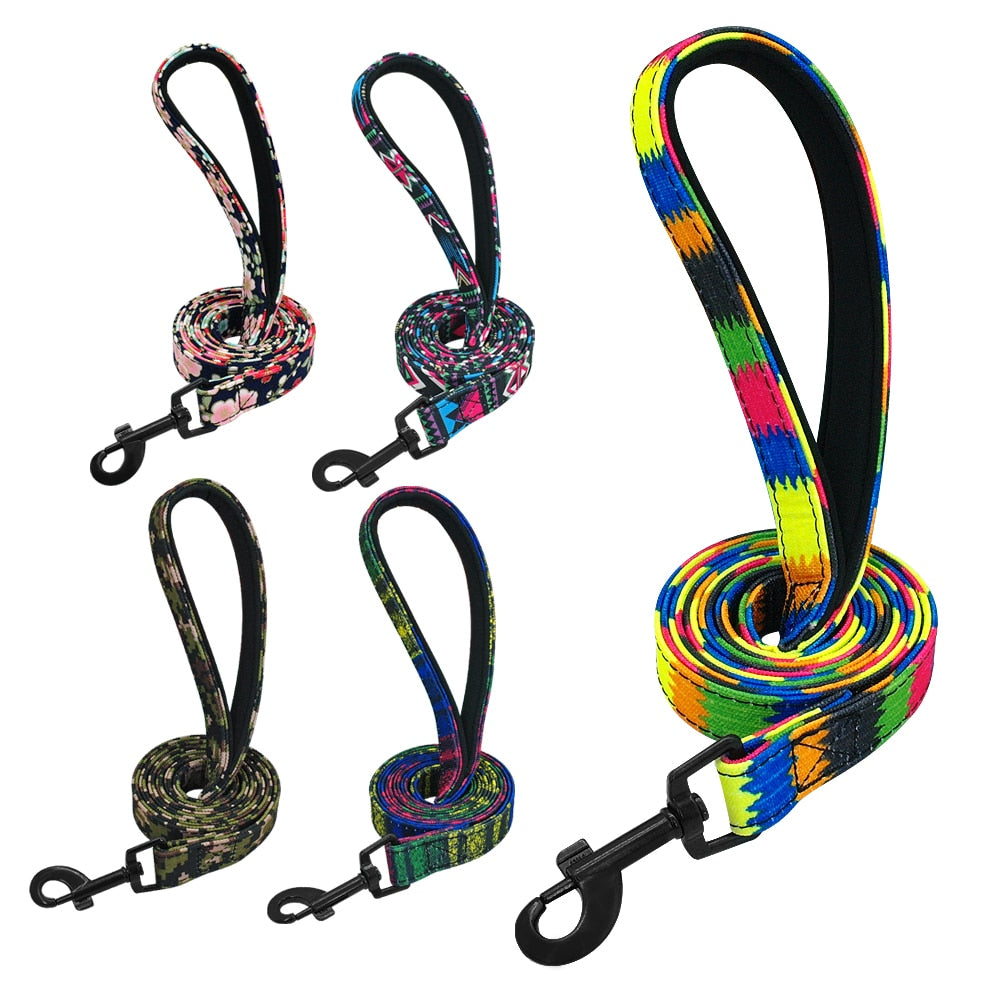 120cm Fashion Pattern Dog Leash Printed Nylon Pet Leash Rope For Small Medium Dogs