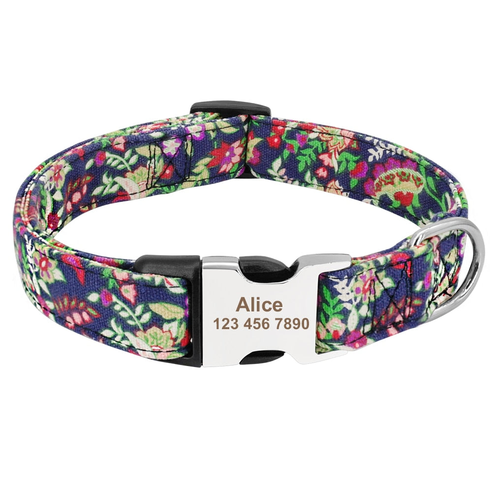 Custom Nylon Dog Collar - Free Engraving