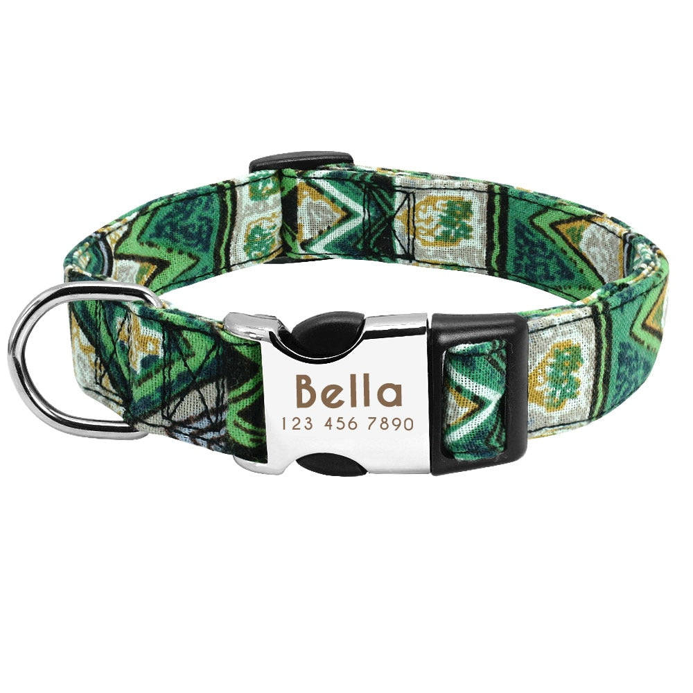 Custom Nylon Dog Collar - Free Engraving