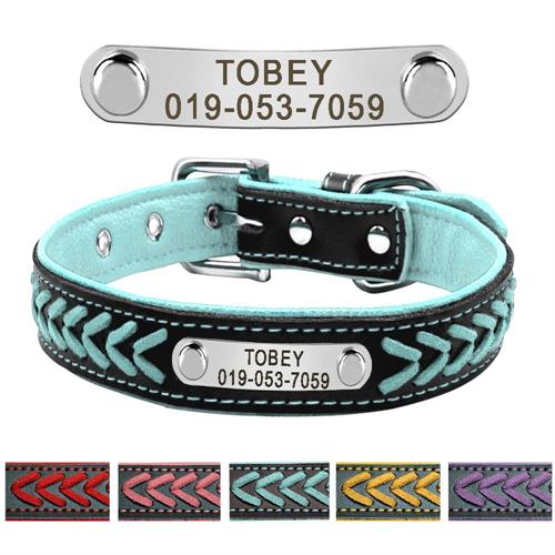 Custom Leather Dog Collar Personalized Free Engraving