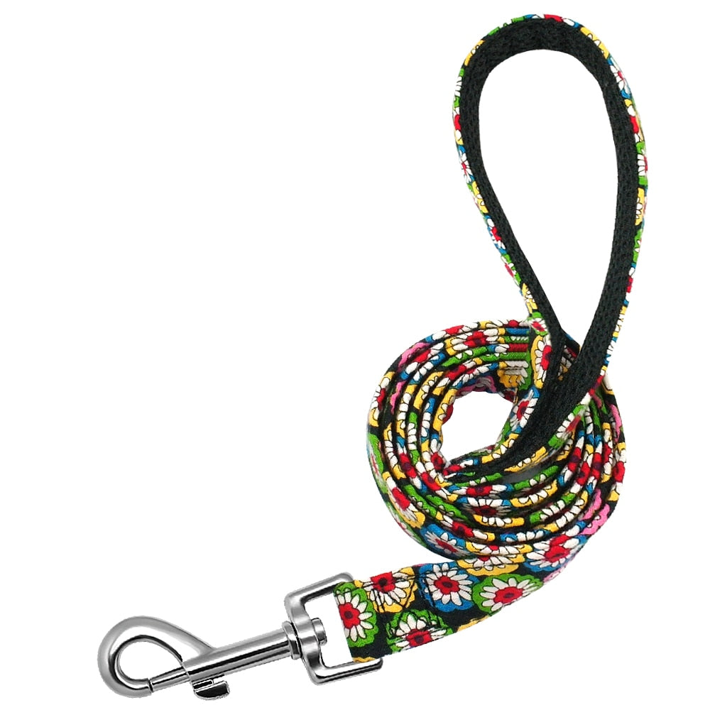 120cm Fashion Pattern Dog Leash Printed Nylon Pet Leash Rope For Small Medium Dogs