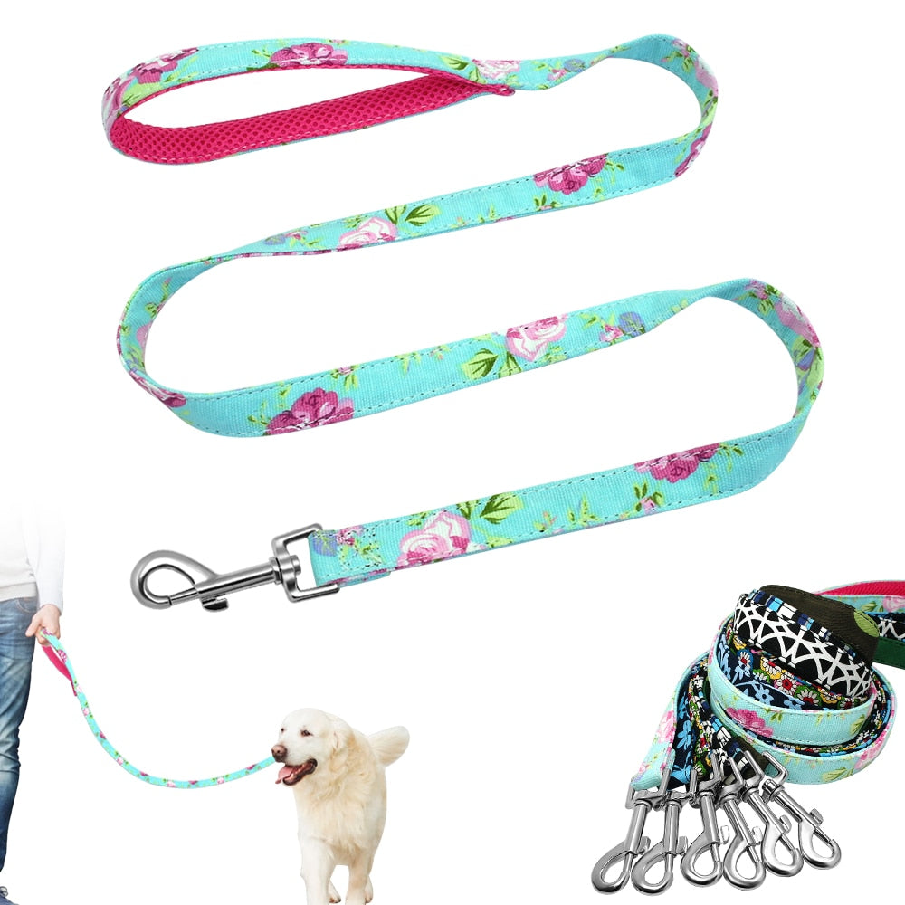 120cm Fashion Pattern Dog Leash Printed Nylon Pet Leash Rope For Small Medium Dogs