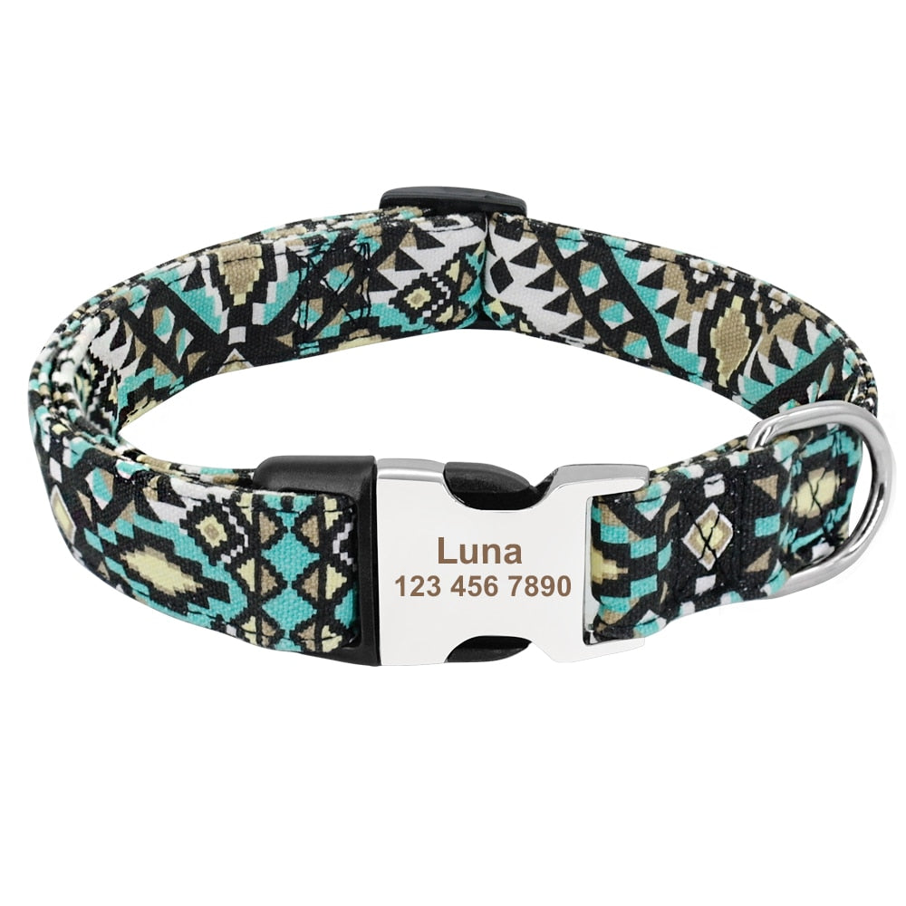 Custom Nylon Dog Collar - Free Engraving