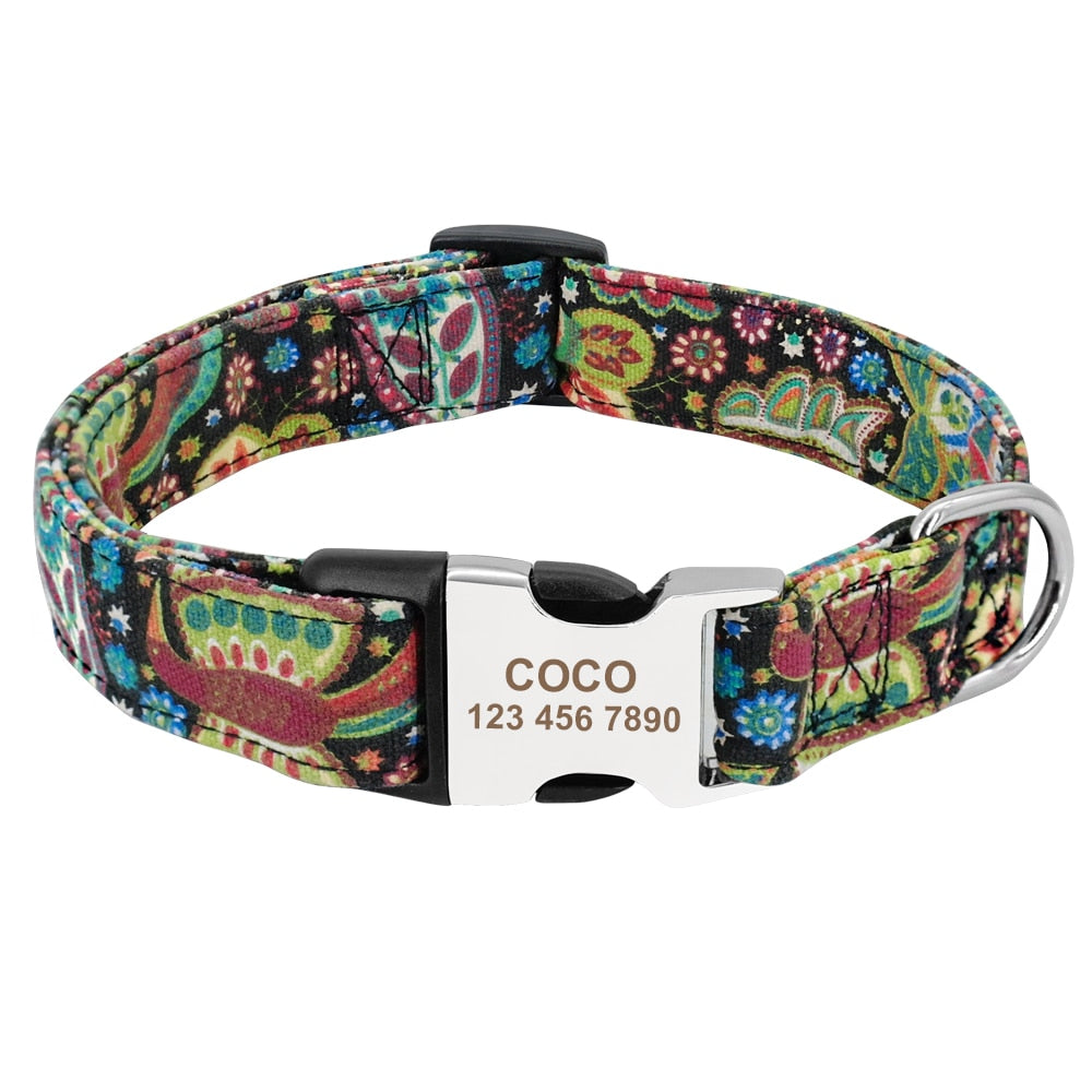 Custom Nylon Dog Collar - Free Engraving