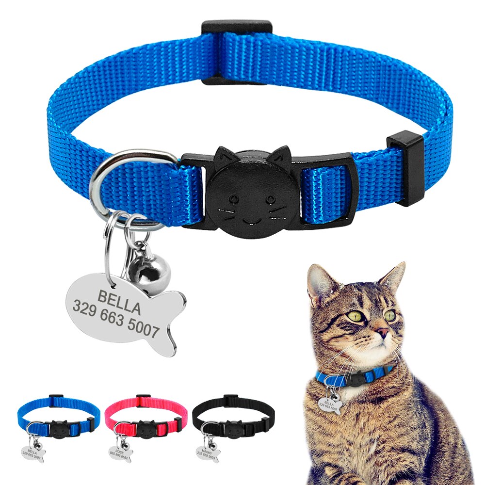 Safety Breakaway Cat Collars Quick Release Kitten Collar Personalized Custom