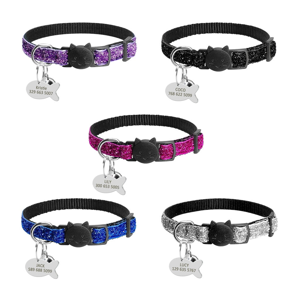 Safety Breakaway Cat Collars Quick Release Kitten Collar Personalized Custom