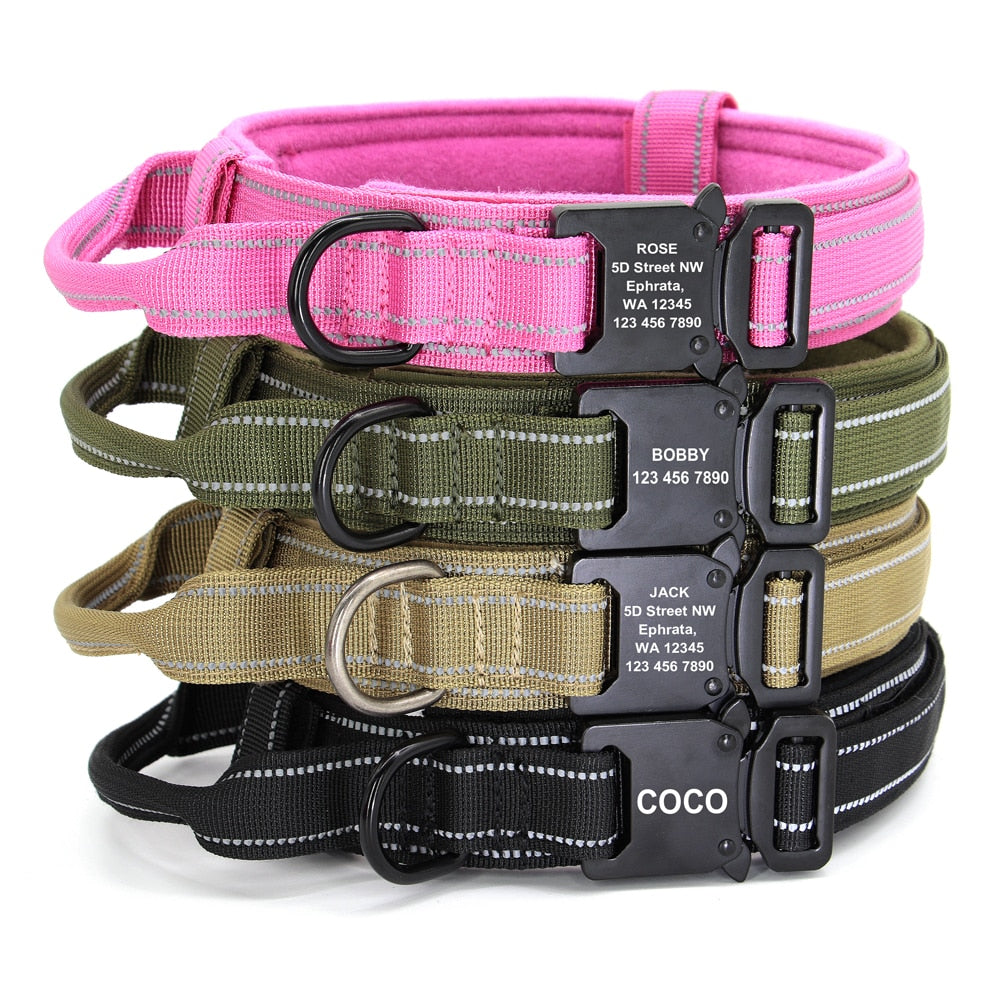 Pet Artist Custom Military Tactical Dog Collar - Free Engraving