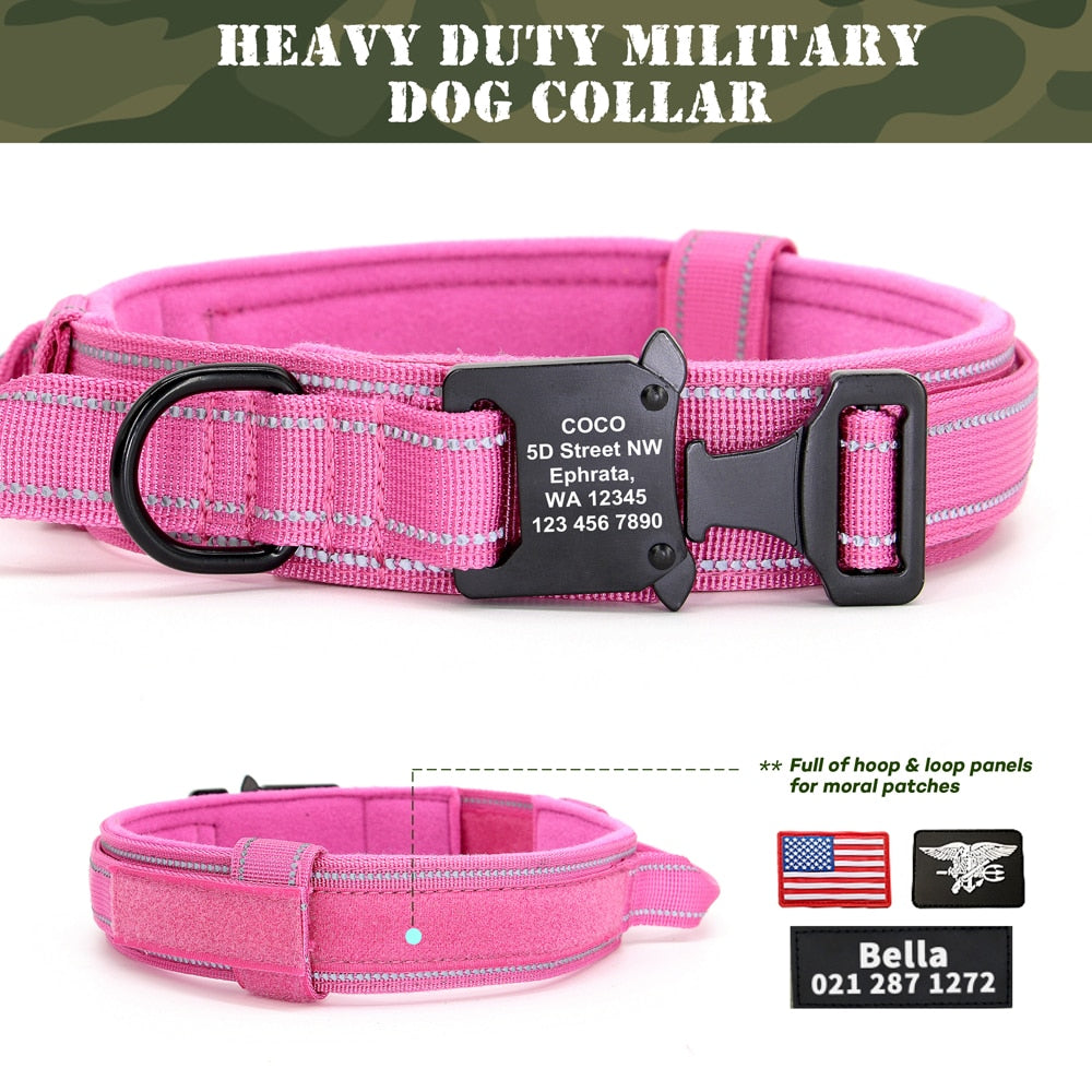 Pet Artist Custom Military Tactical Dog Collar - Free Engraving