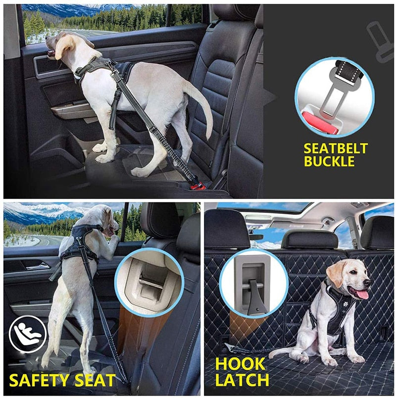 Dog car seat belt 2 In 1 latch bar