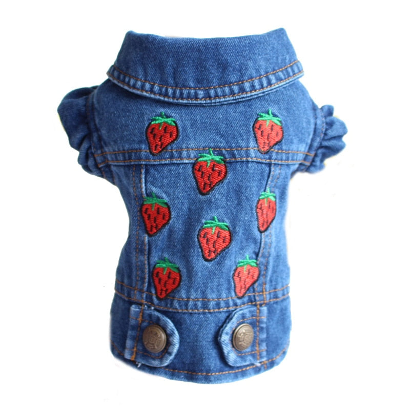 XS-2XL Denim Dog Clothes Cowboy Pet Dog Coat